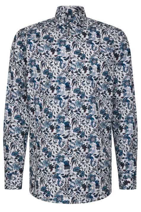 Camicia Uomo Seidensticker Regular No Stiro Fantasia collo Italiano Manica lunga