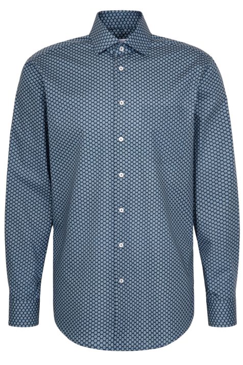 Camicia Uomo Seidensticker Regular No Stiro Fantasia collo Italiano Manica lunga