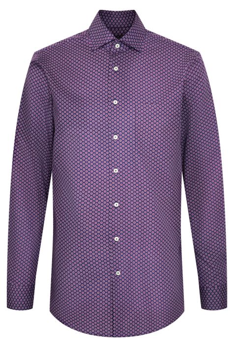 Camicia Uomo Seidensticker Regular No Stiro Fantasia collo Italiano Manica lunga