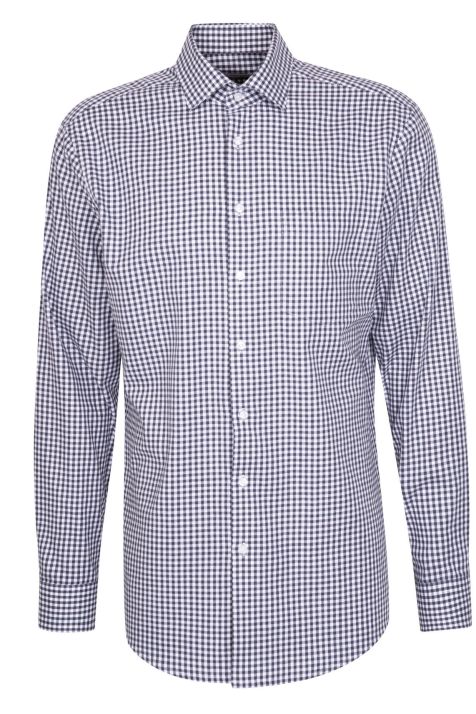 Camicia Uomo Seidensticker Regular No Stiro Quadri collo Italiano Manica lunga