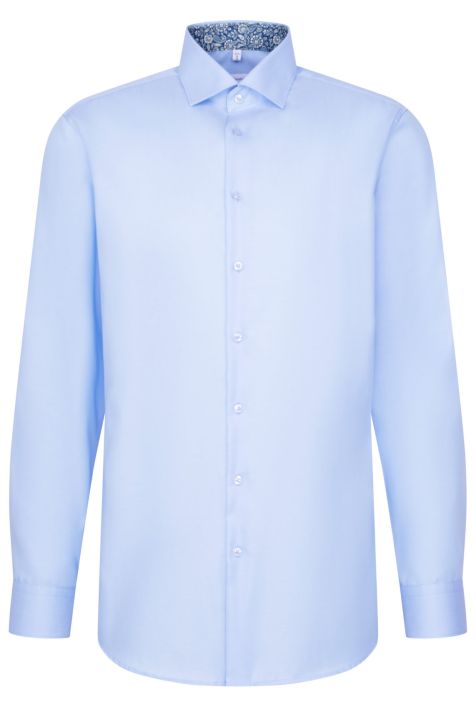 Camicia Uomo Seidensticker Regular No Stiro Tinta unita collo Italiano Manica lunga