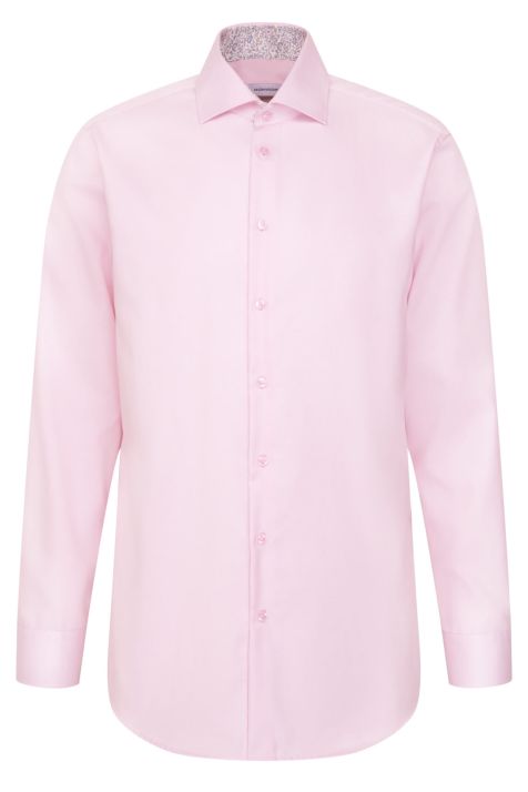 Camicia Uomo Seidensticker Regular No Stiro Tinta unita collo Italiano Manica lunga