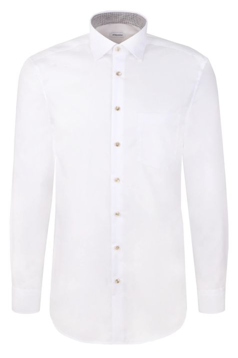 Camicia Uomo Seidensticker Regular No Stiro Tinta unita collo Italiano