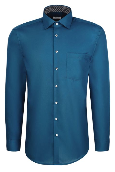 Camicia Uomo Seidensticker Regular No Stiro Tinta unita collo Italiano Manica lunga