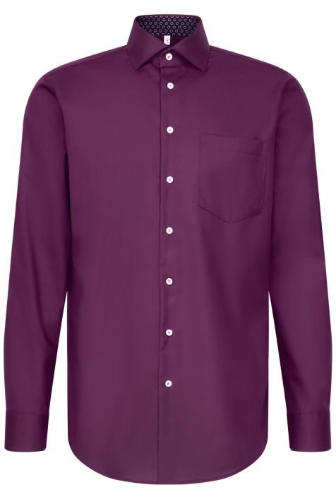 Camicia Uomo Seidensticker Regular No Stiro Tinta unita collo Italiano Manica lunga