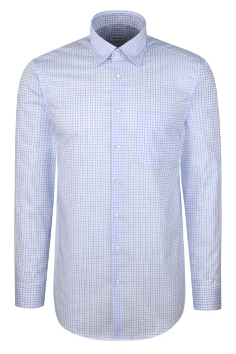 Camicia Uomo Seidensticker Regular No Stiro Quadri collo Italiano