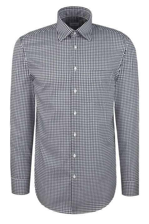 Camicia Uomo Seidensticker Regular No Stiro Quadri collo Italiano Manica lunga