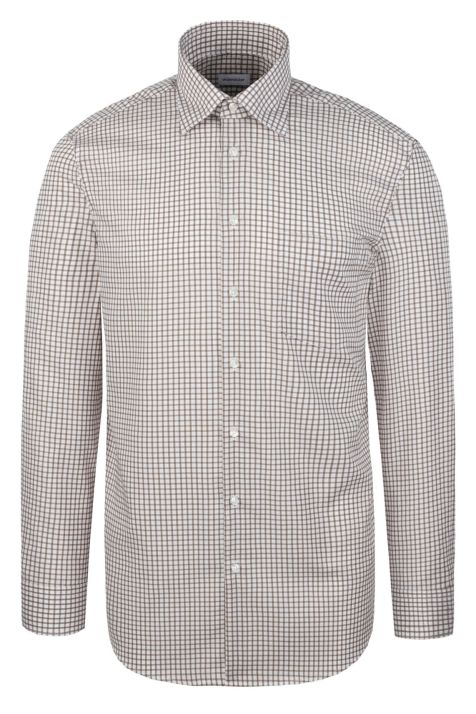 Camicia Uomo Seidensticker Regular No Stiro Quadri collo Italiano Manica lunga