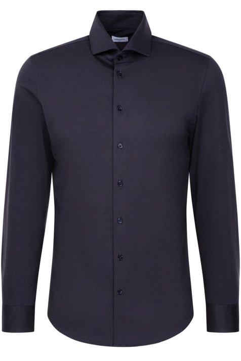 Camicia Uomo Seidensticker Slim No Stiro Tinta unita collo Italiano Manica lunga