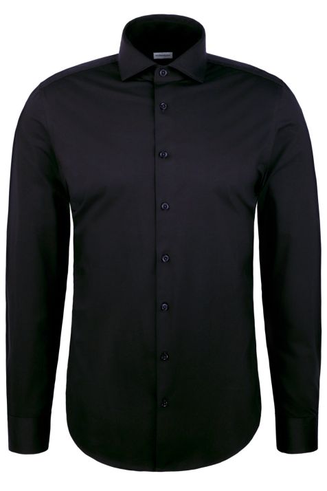 Camicia Uomo Seidensticker Regular No Stiro Tinta unita collo Italiano Manica lunga
