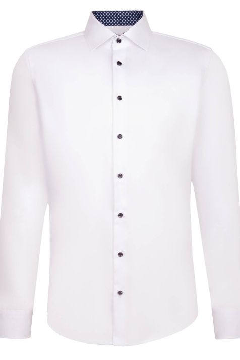 Camicia Uomo Seidensticker Slim No Stiro Tinta unita collo Italiano Manica lunga