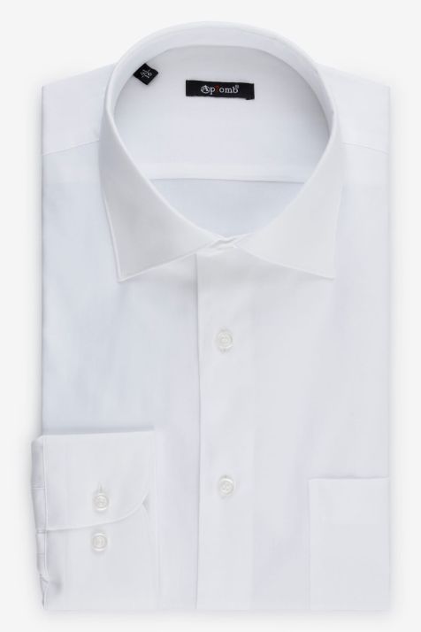 Camicia Uomo Aplomb Classic Tinta unita 100% cotone collo Italiano Manica lunga