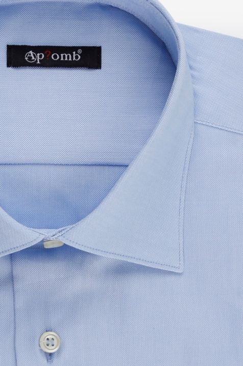 Camicia Uomo Aplomb Classic Tinta unita 100% cotone collo Italiano Manica lunga