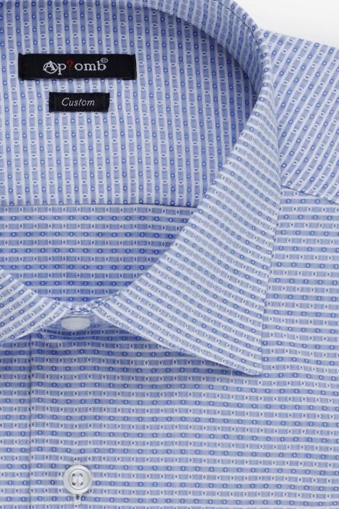 Camicia Uomo Aplomb Regular Micro disegno 100% cotone collo Italiano Manica lunga