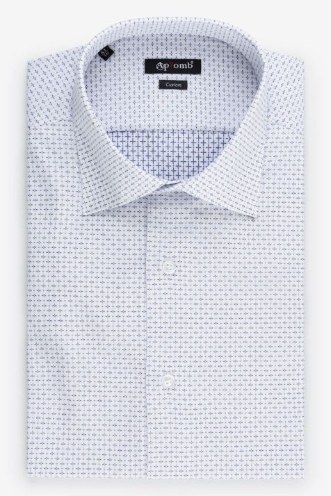 Camicia Uomo Aplomb Regular Micro disegno 100% cotone collo Italiano Manica lunga