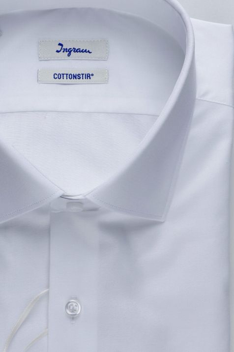 Camicia Uomo Ingram Slim No Stiro Tinta unita 100% cotone collo Italiano Manica lunga