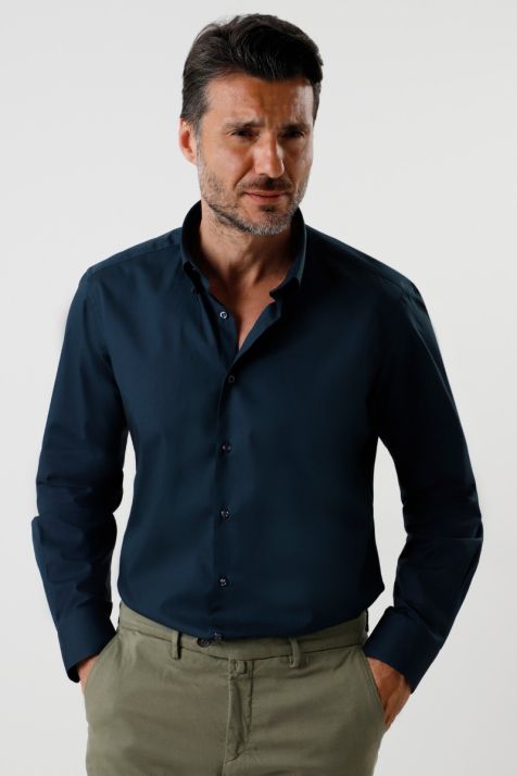 Camicia Uomo Nologo Regular Tinta unita 100% cotone collo Button down Manica lunga