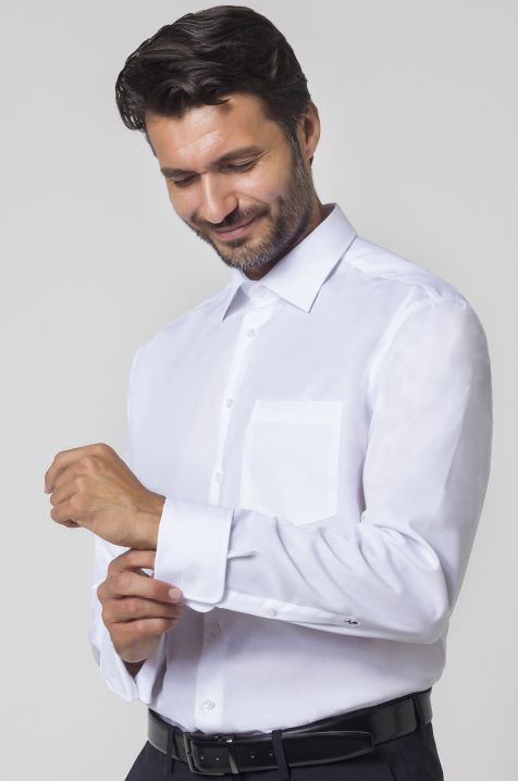 Camicia Uomo Seidensticker Classic No Stiro Tinta unita 100% cotone collo Italiano Manica lunga