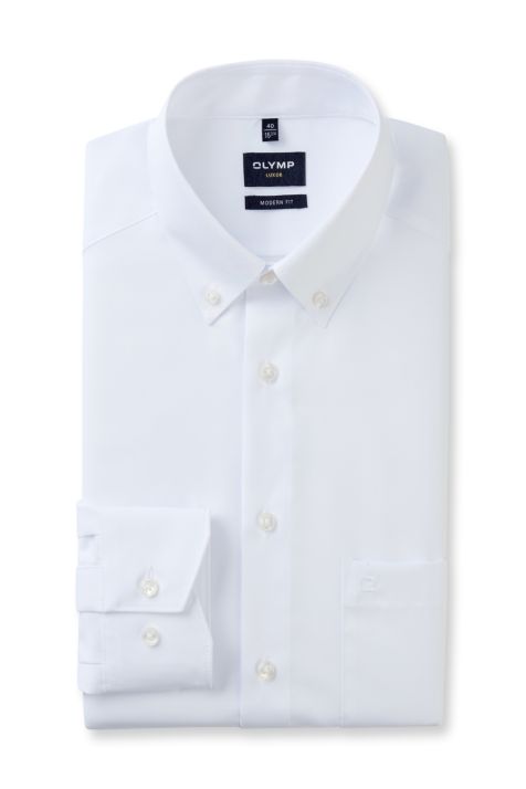 Camicia Uomo Olymp Classic No Stiro Tinta unita collo Button down Manica lunga