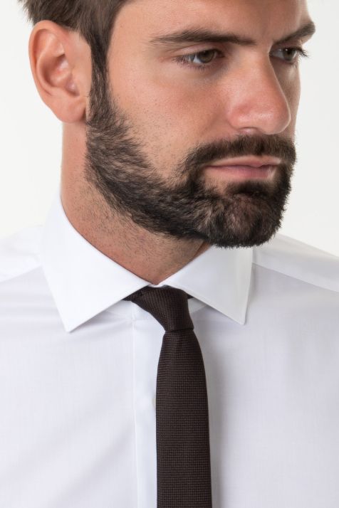 Camicia Uomo Xacus Classic Tinta unita 100% cotone collo Francese Manica lunga