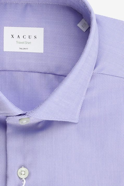 Camicia Uomo Xacus Regular No Stiro Tinta unita 100% cotone collo Francese Manica lunga