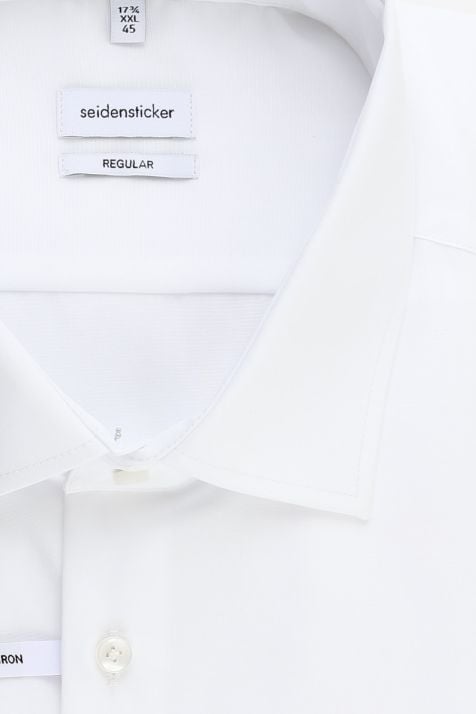 Camicia Uomo Seidensticker Classic No Stiro Tinta unita 100% cotone collo Italiano Manica lunga