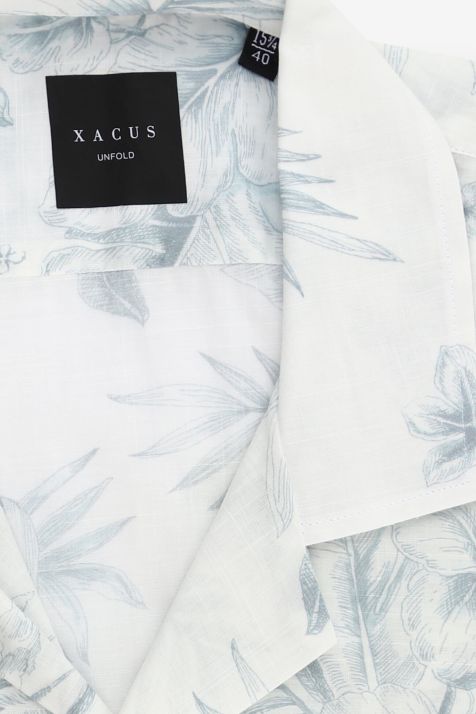Camicia Uomo Xacus Regular Fantasia 100% cotone collo Hawaii Manica corta