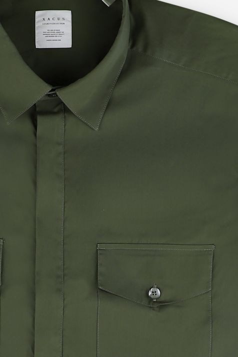 Camicia Uomo Xacus Regular Tinta unita 72% cotone 3% elastan 25% pa collo Italiano Manica corta