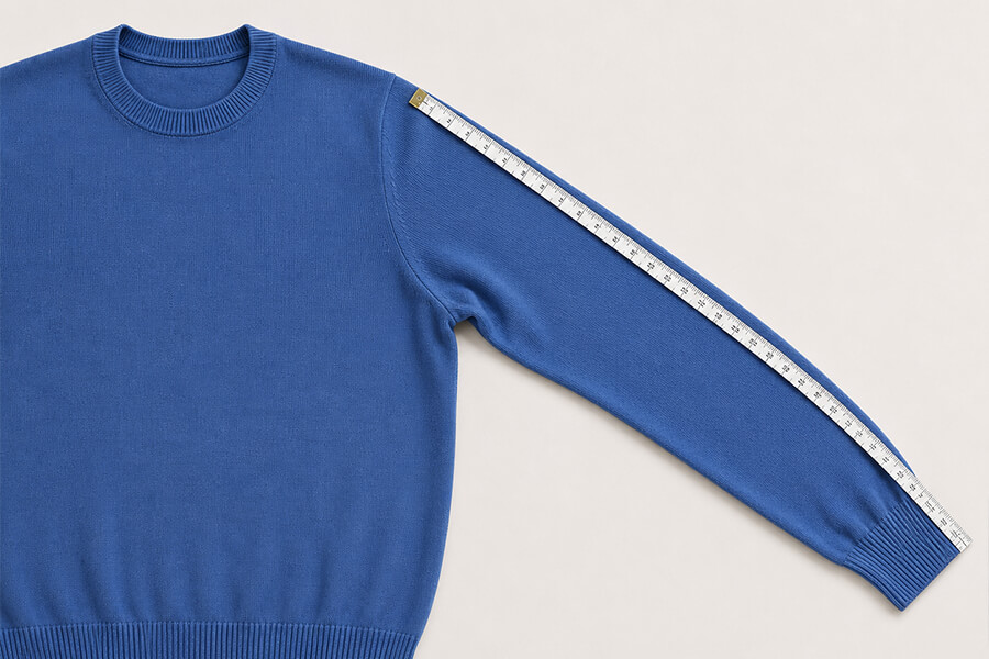 Come misurare la manica di una maglia uomo