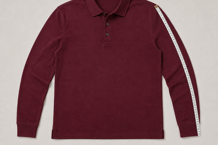 Come misurare la manica di una polo uomo